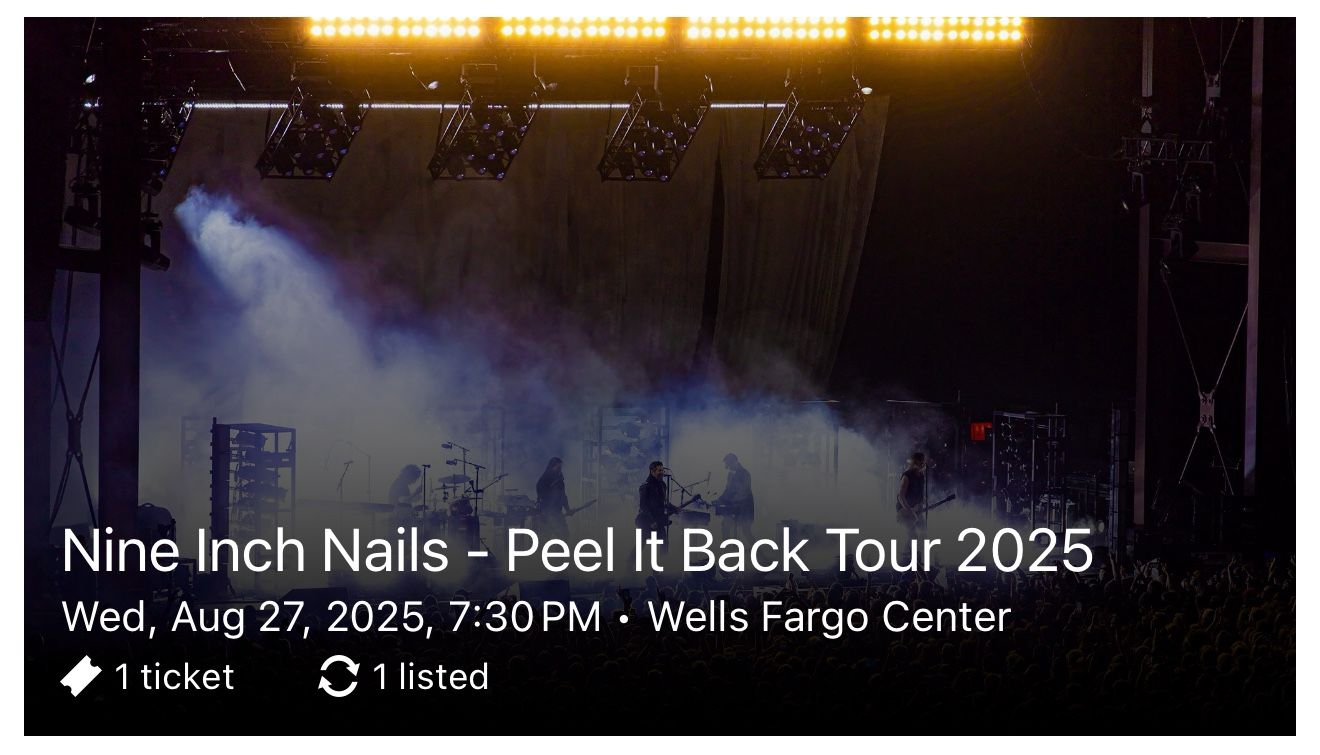 NIN (Nine Inch Nails) Peel It Back Ticket