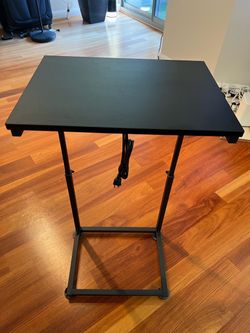 Adjustable C-Shaped Side Table w/ Charging Station – $20