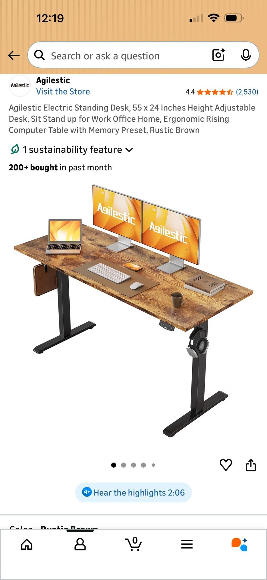 Electric standing desk and ergonomic chair