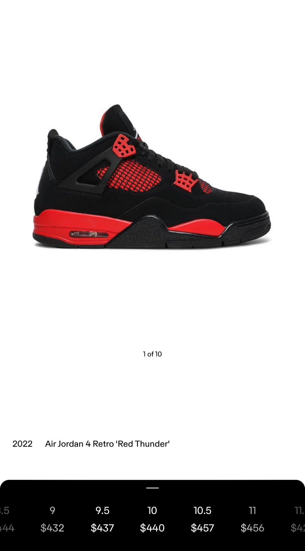 Mens Jordan 4 Retro size 10 (Read Description