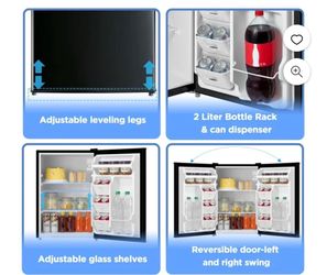 2.7 Cu Ft Single Door Refrigerator, Black, Compact Full-Size Fridge with Adjustable Shelves, Ideal for Apartment, Dorm & Office