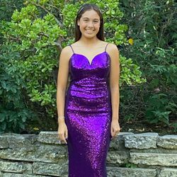 Purple Sequence Dress Prom