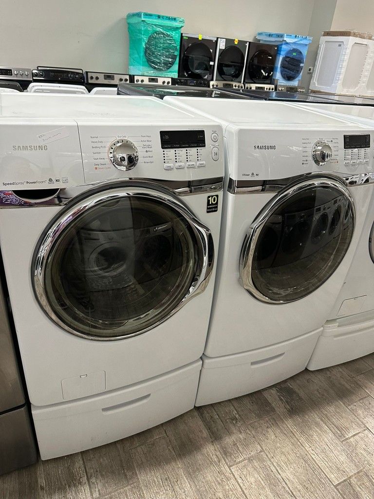 Samsung washer and dryer set electric with warranty used