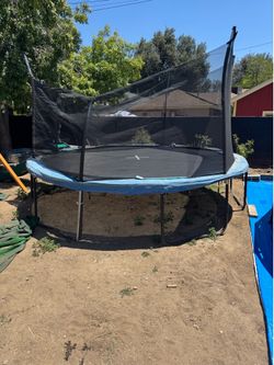 Trampoline with slide