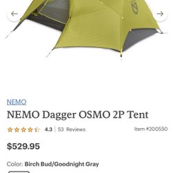 Nemo Dagger OSMO 2P Backpacking Tent