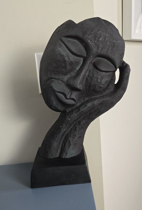 Set of 2 Modern Abstract Face Sculptures – $60 for the Pair