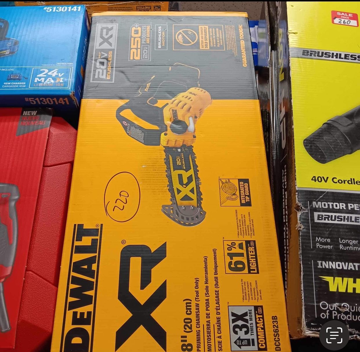 Dewalt New Pruning Chain Saw 8” XR Brushless