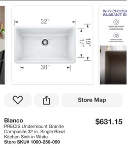 Blanco PRECIS 32" Undermount Granite Composite Kitchen Sink