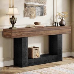 Two-Tone Wood Console Table