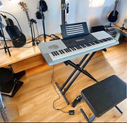 Casio WK-220 Electronic Keyboard – 76 Touch-Response Keys + Stand 