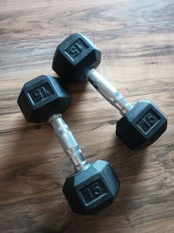 Rubber dumbbells set 15lbs