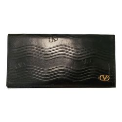 VALENTINO Glazed Lambskin Checkbook Card Holder