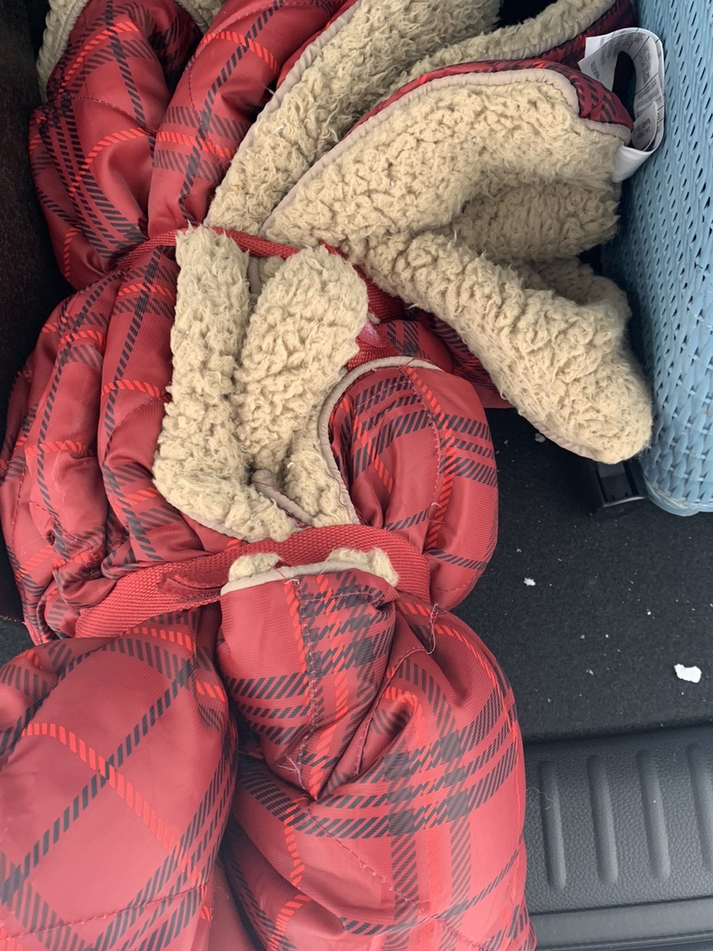 Assorted Dog Blankets, Harnesses, Nail Clipper, tick Remover, sweatshirts, shirts