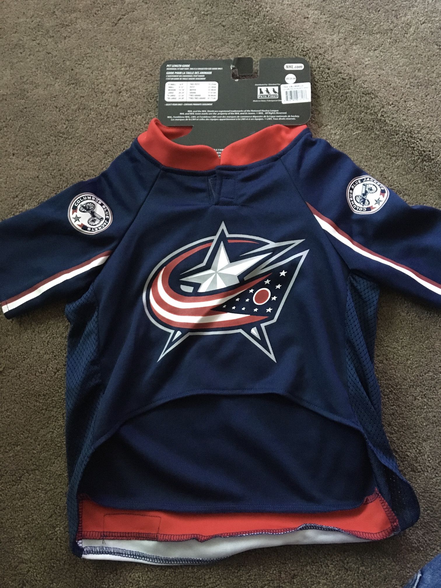 Columbus Blue Jackets  Dog Jersey 