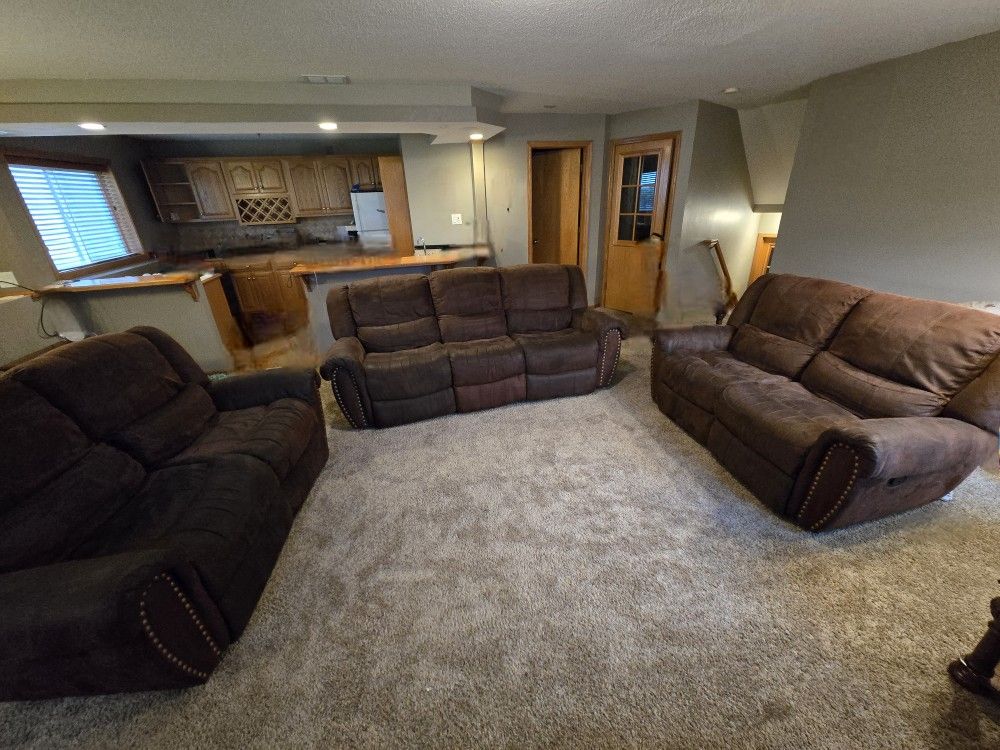 Recliners (2 Loveseats And 1 Sofa)