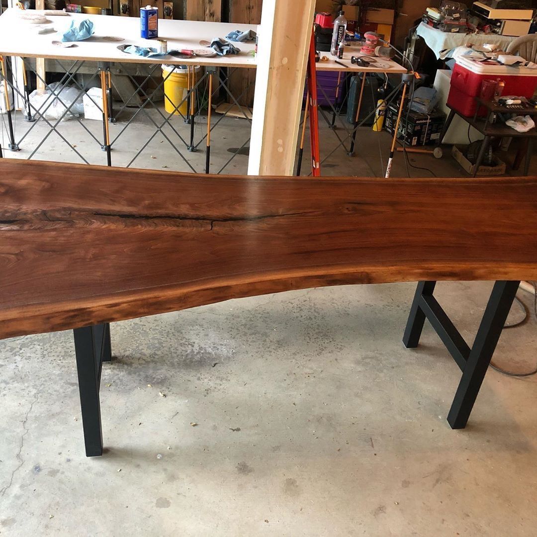 Black walnut dining table, kitchen table, office desk