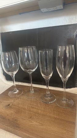 Glass champagne and wine cups