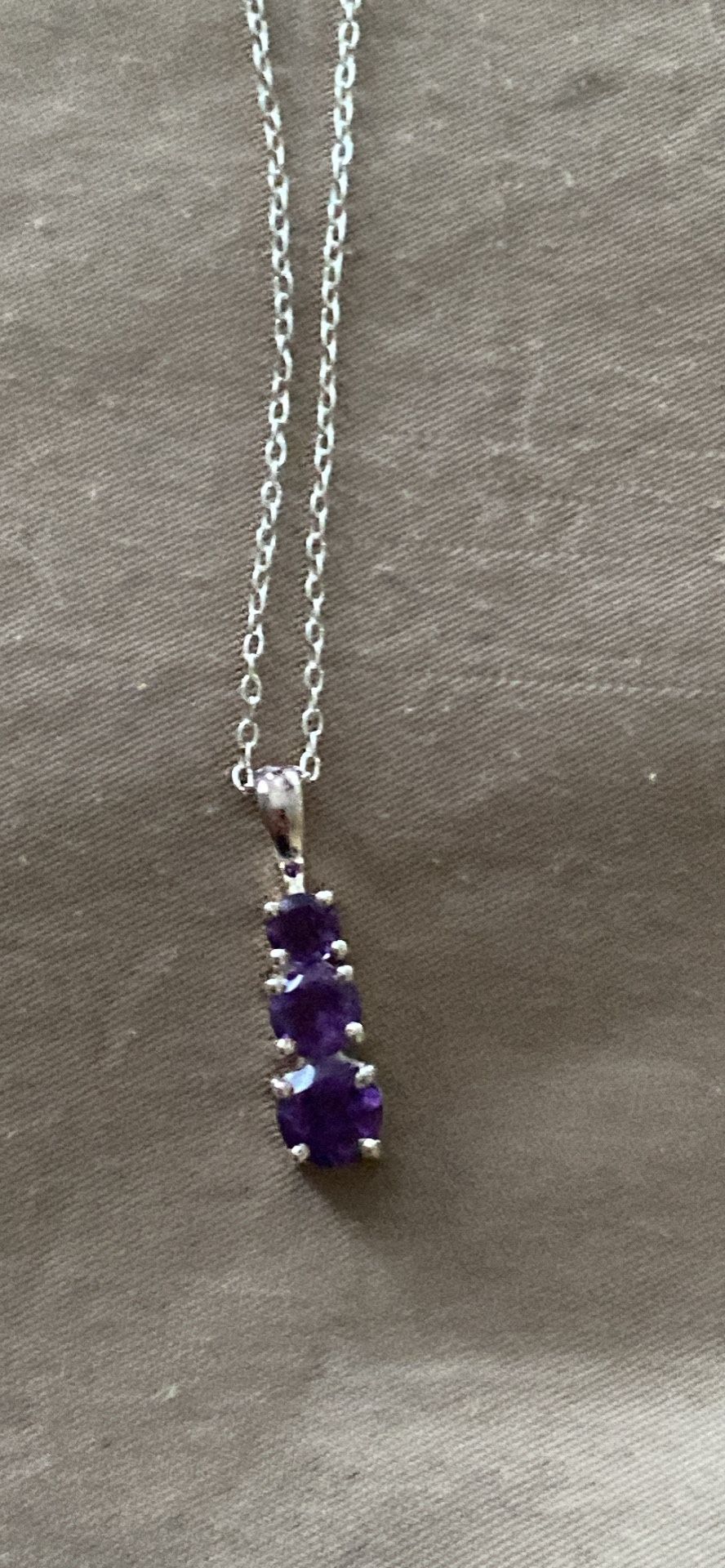 Amethyst And Silver Necklace