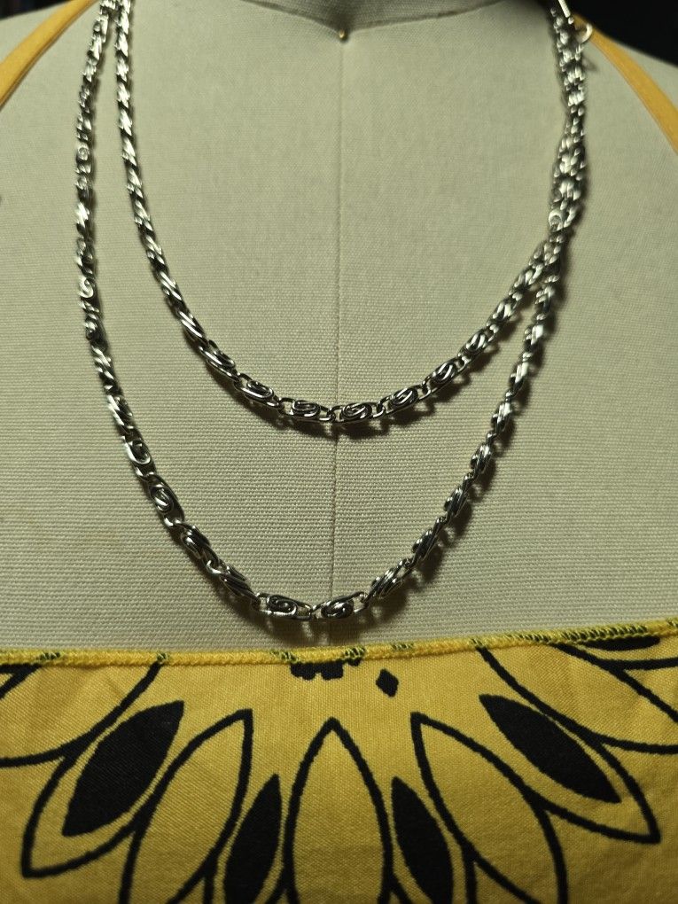 21 Inch Double Strand Sterling Silver Chain New