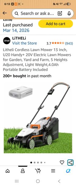 Litheli U20 Cordless Lawn Mower 13 Inch