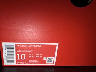 Nike Dunk Low Retro Panda Black/White - Mens Size 10 - New in Box