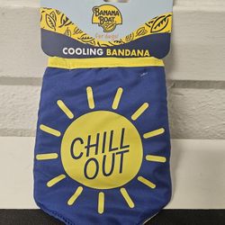 Banana Boat Cooling Bandana Dog Puppy Pet "Chill Out" Reversible Keeps Dogs Cool