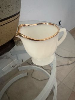 Vintage Fire-King creamer w/ Gold Rim