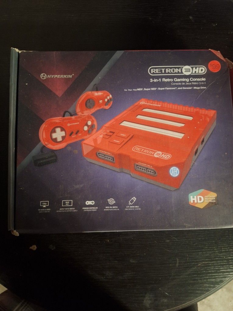 Hyperkin RetroN 3 HD Console for NES,SNES,Super Famicom,Genesis/Mega Drive RED