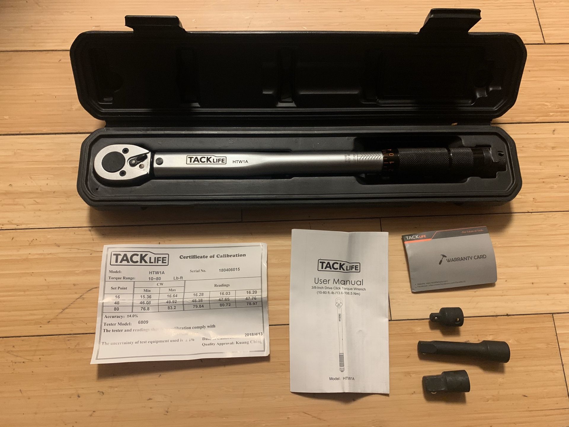 TACKLIFE 3/8" Drive Click Torque Wrench Set