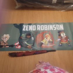 Poster Signed By Zeno Robinson And Sword