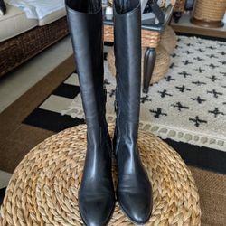 Arturo Chiang Black Leather Riding Boots