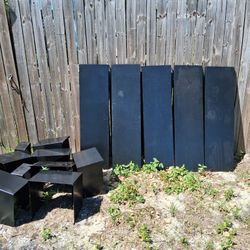 Black Metal Pieces For Industrial Shelving