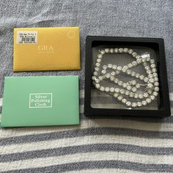 24 Inch 6mm Moissanite Sterling Silver Tennis Chain