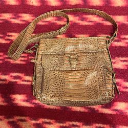 Tan Leather Purse With Built In Wallet  