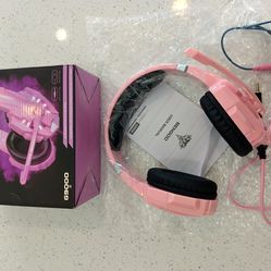 Brand new wired pink gaming headset