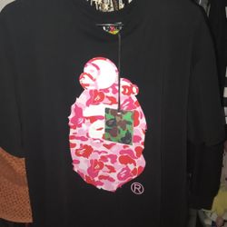 Black/pink Bape Shirt