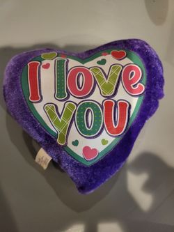 💜 Progressive Plush “I Love You” Purple Heart Pillow – 2012 Valentine Plush