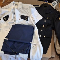 US Army Military Men ASU Uniform Coat Jacket NCO Pants Shirts White Long Short Sleeve Set Trousers Dress Blue 