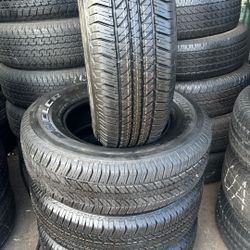 FOUR GOOD USED TIRES 95%TREAD LIFE. 265/70/17 BRIGESTONE DULER 