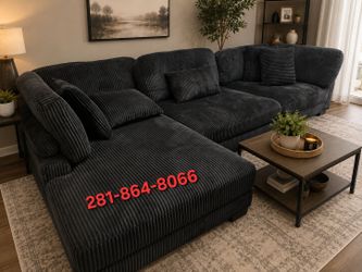 New Black Oversized Sectional