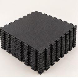 Black Interlocking Foam Floor Tiles Set