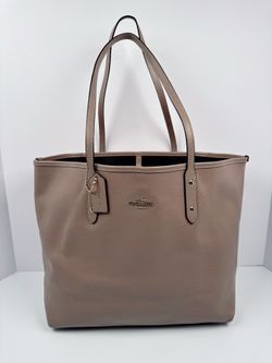 Coach XL Pebble Leather City Tote Shoulder Bag Tan