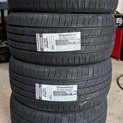 (4) - 225/40/18 Crosswind Ultra Sport + All Season Tires