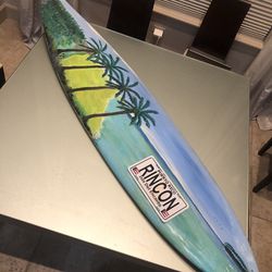 7’ Hand Panted Surfboard By Local Surfer/artist Miranda In Rincon 