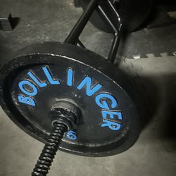 Tricep Bar W Spin Locks & 50lbs Weight 