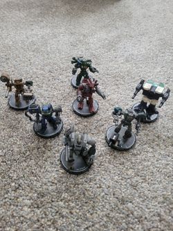 7 Mini Mech Warriors Collectible Figures