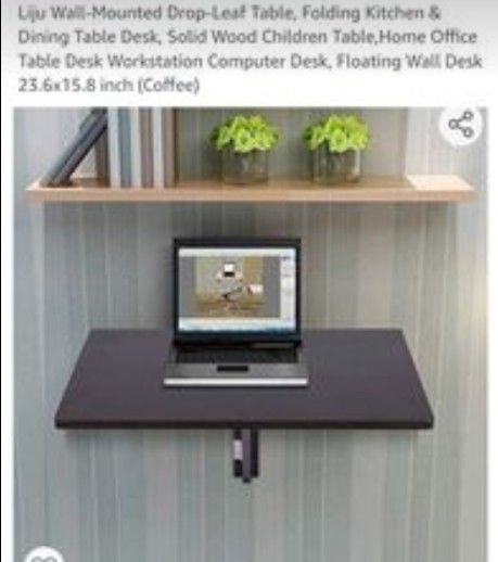 Wall-Mounted Drop-Leaf Table, Folding Kitchen & Dining Table Desk, Solid Wood Children Table,Home Office Table Desk Workstation Computer Desk, Floatin