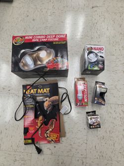 Reptile/Amphibian Starter Kit Bundle (includes lamps, bulbs heat mat, 20 gallon aquarium)