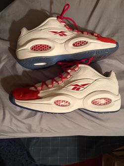 Reebok Question Low AI White Red Sneakers