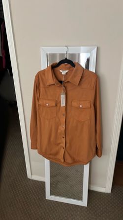 Natural Reflections Cashew Suede Western shirt jacket size L
